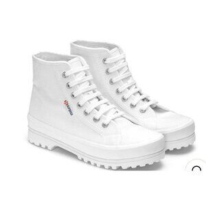 SUPERGA 2341 Alpina White High Top Sneaker Boots 41 Men’s 8 Womens 9.5 NEW‎